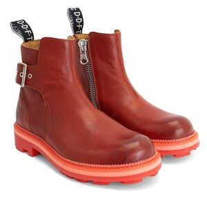 Fluevog Angel Buckled Boots John Fluevog 7TH HEAVEN NO. 30 Orange Sole Tan 9.5